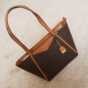 !SALE! MK Whitney Logo Print Small Top Zip Tote